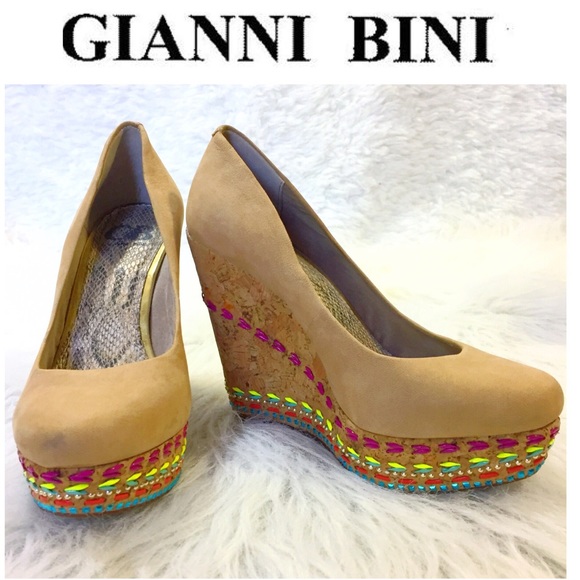 Gianni Bini Shoes - Gianni Bini Cork wedge heels w lanyard
